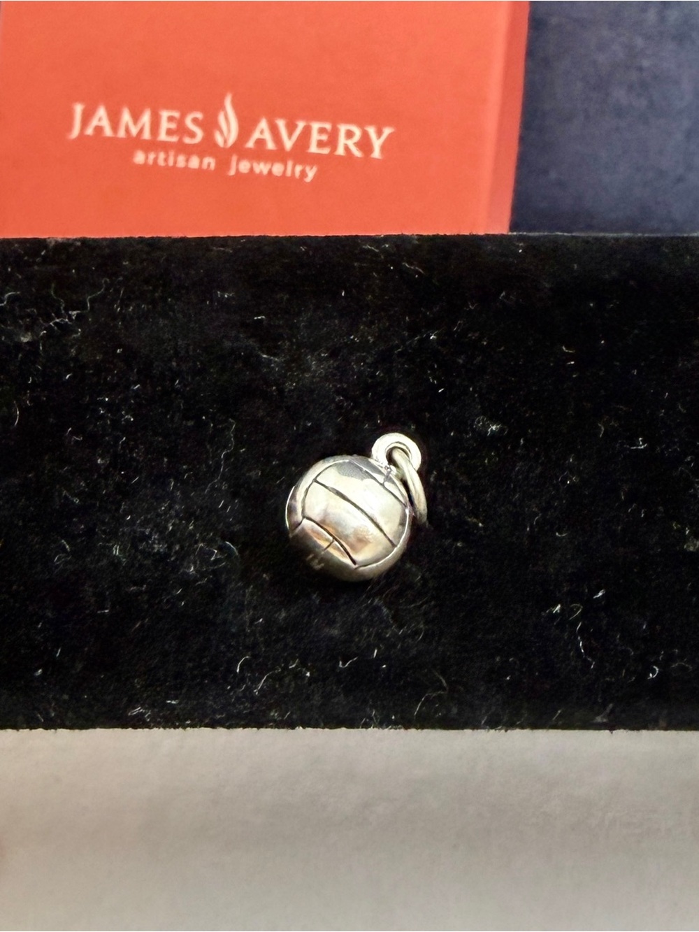 JAMES AVERY Sterling Silver 3-D Round Volleyball Globe Charm Pendant